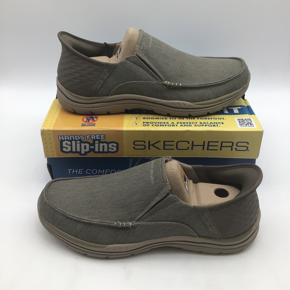 Skechers Slip-ins Expected Cayson Khaki‎ Men Size 11 205167/KHK Vegan NEW